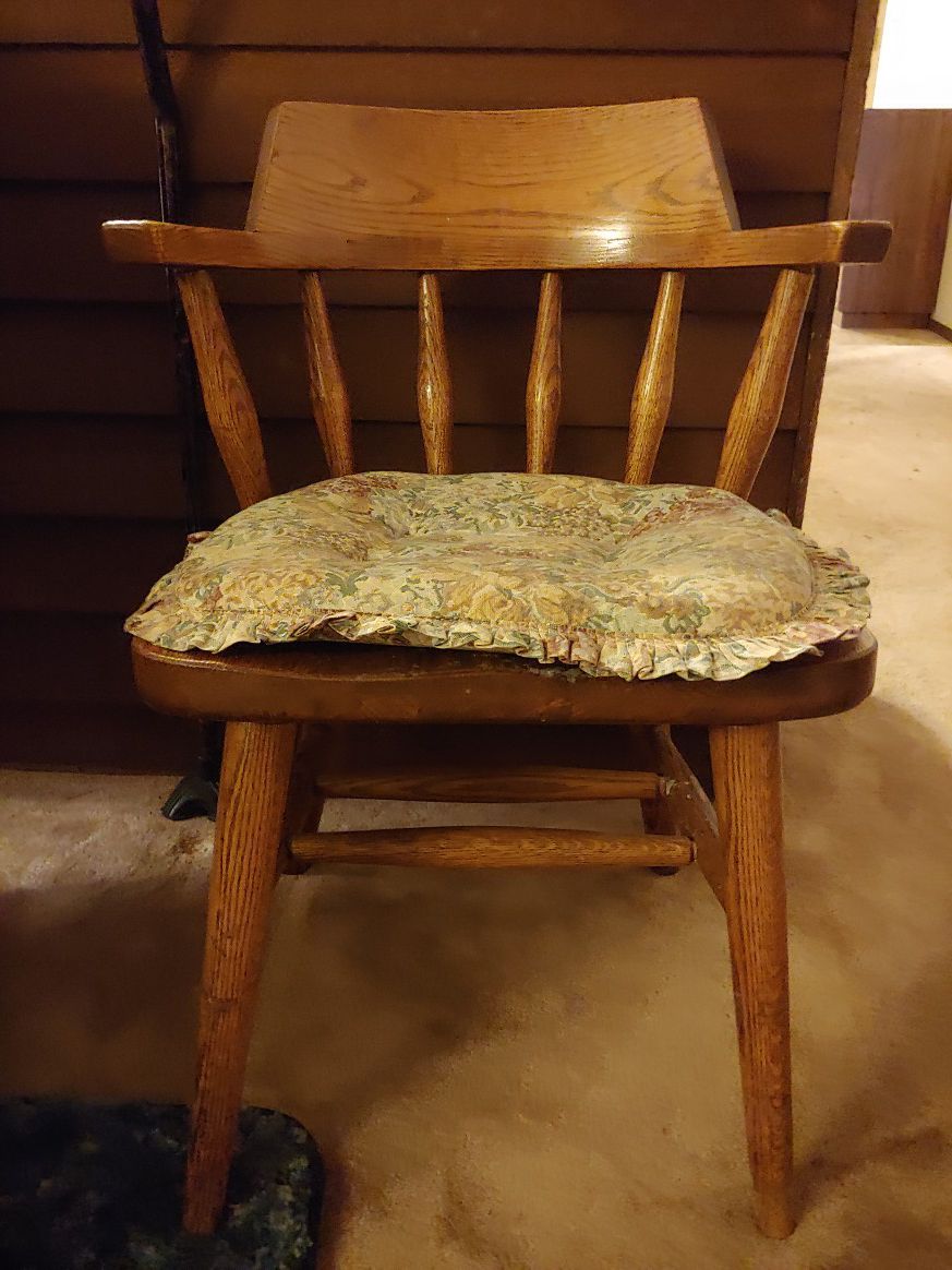 Wooden Chair with a Seat Cushion