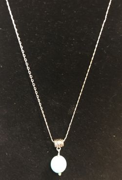 Turquoise sterling silver necklace 18 inches