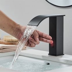 Black Touchless Bathroom Sink Basin Faucet Automatic Sensor Vanity Mixer Faucet