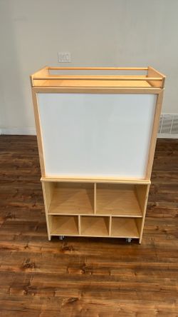 Lakeshore Kids Art Easel with Storage Cabinet on Wheels