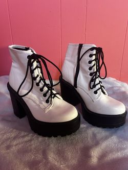 White high top boots