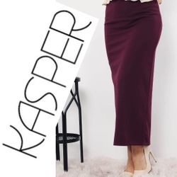 Kasper Straight maxi Skirt size 20 W burgundy career workwear casual