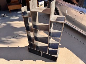 Modern Geometric Bookshelf Display Unit
