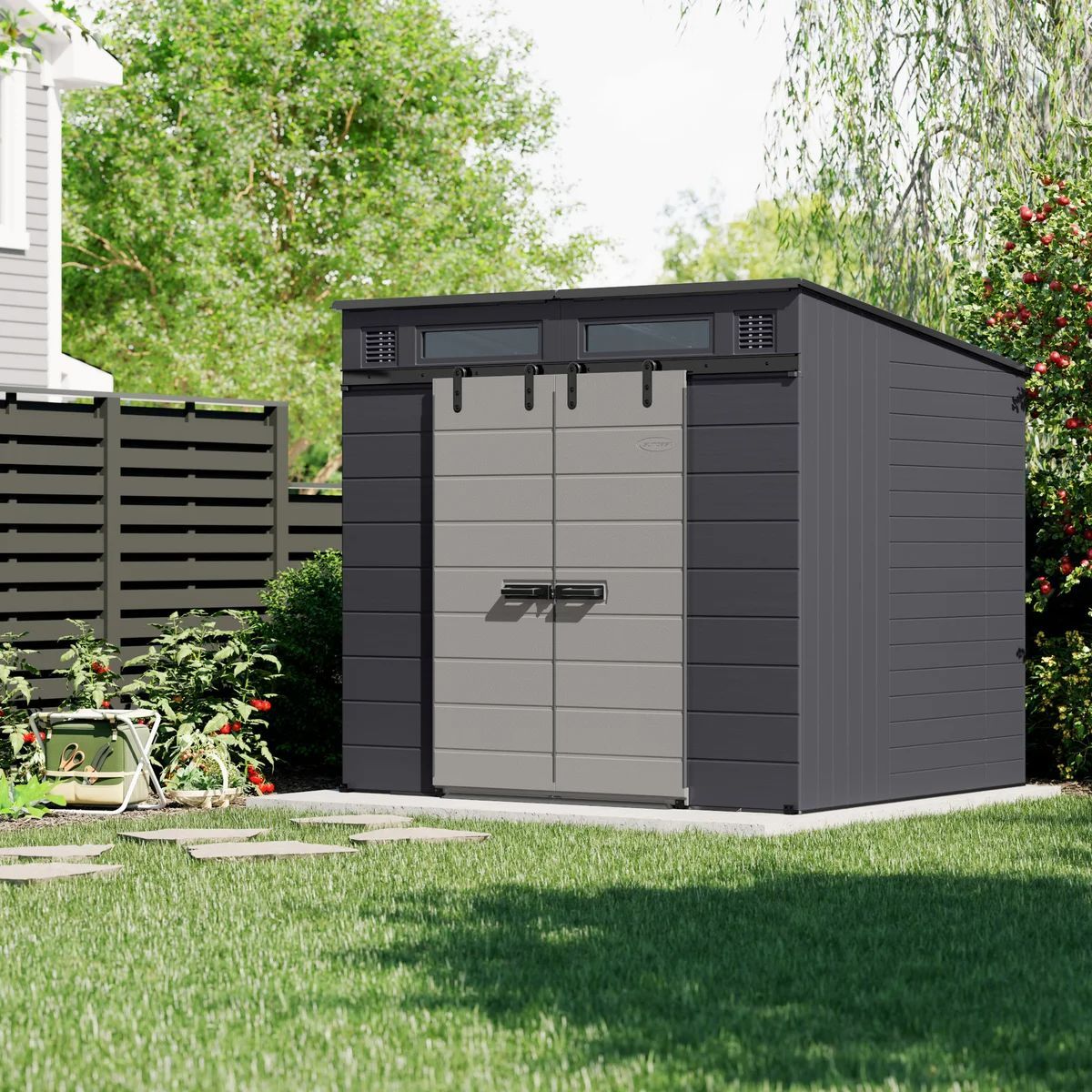 Suncast Modernist 8’x7’ Dual Barn Door Storage Shed