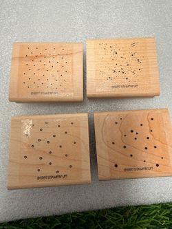Itty  bitty backgrounds Stampin' Up! Wood Rubber Stamp Set of 4