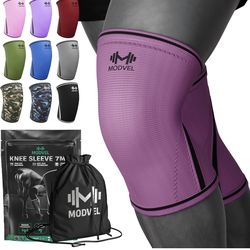 Modvel 7mm Neoprene Knee Sleeves for Men & Women Weightlifting & Powerlifting – Compression Knee Sleeve Support for Squats, Gym, Training side, medium