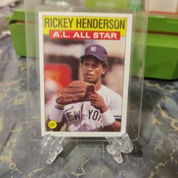 1986 Topps Rickey Henderson Card Number 716 All Star