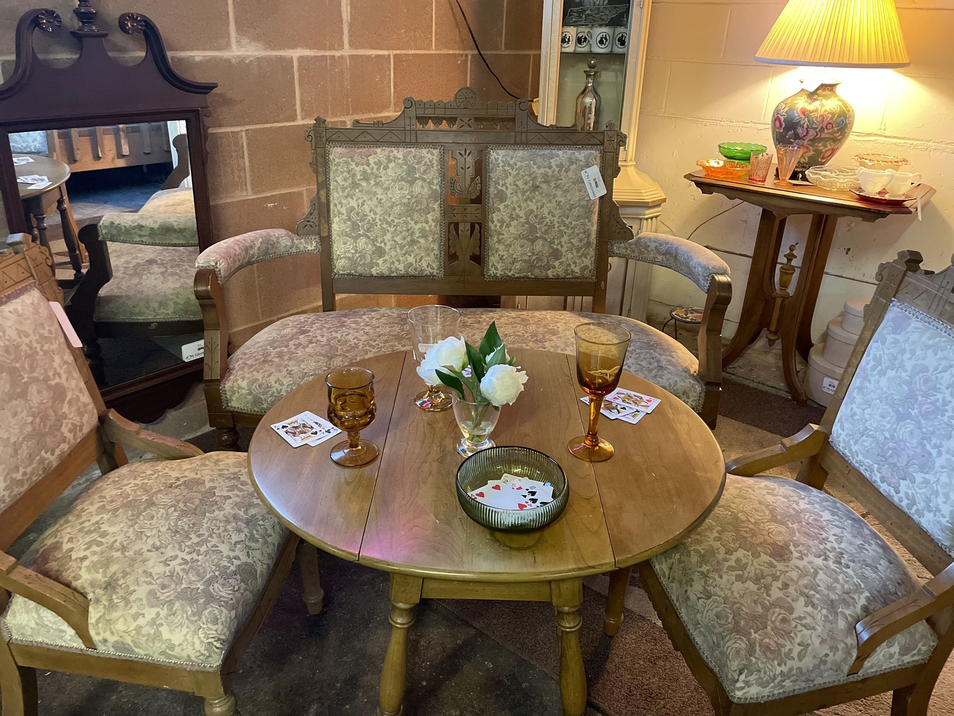 Vintage Eastlake Style Settee (matching chairs sold separately)