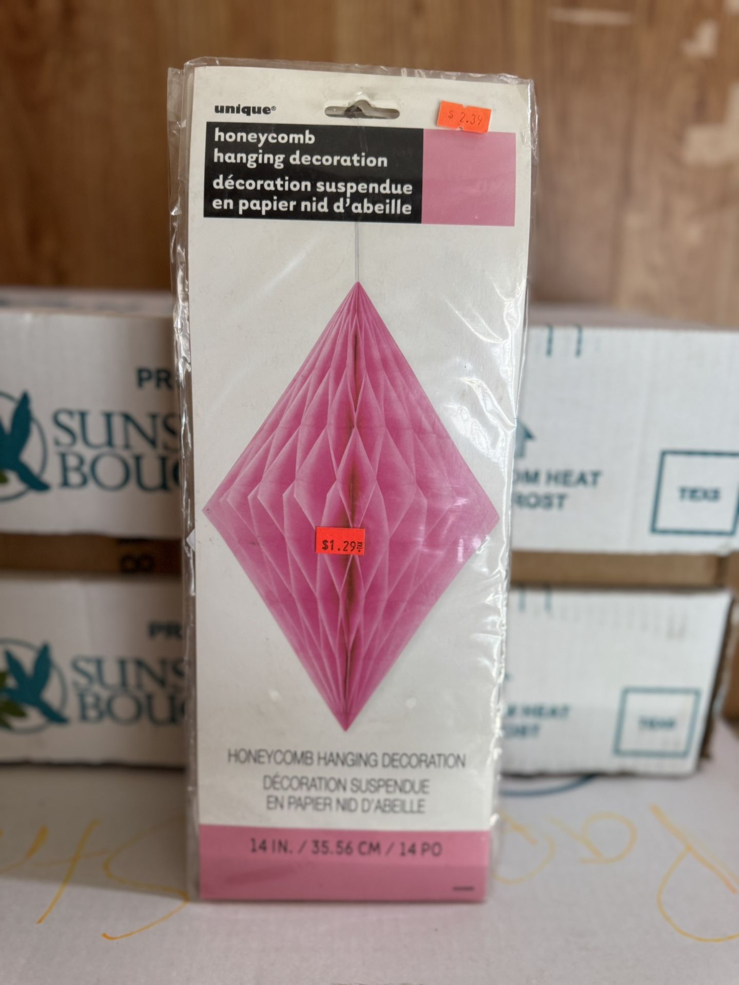 Diamond Honeycomb Decor- Pink