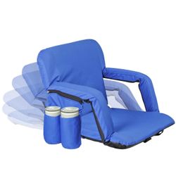 Blue Reclining Stadium Seat with Armrests