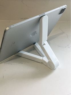 White and gray foldable tablet phone stand