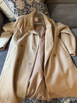 GAP Camel Double-Breasted Wool Coat