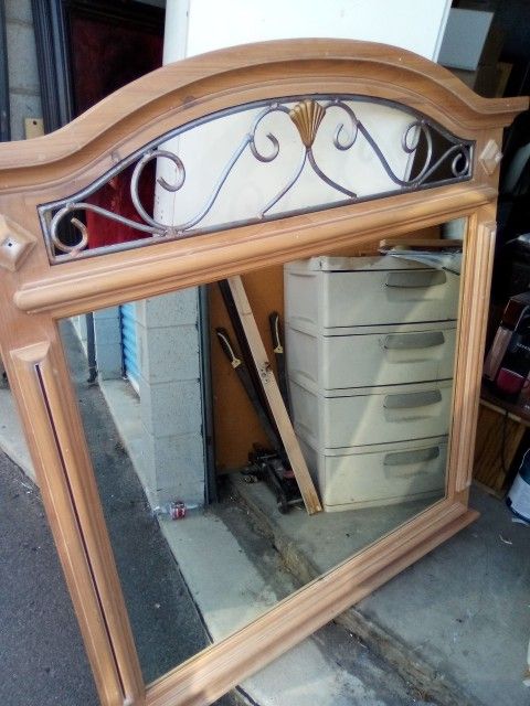 Large Solid Wood Dresser Two Nightstands And Mirror