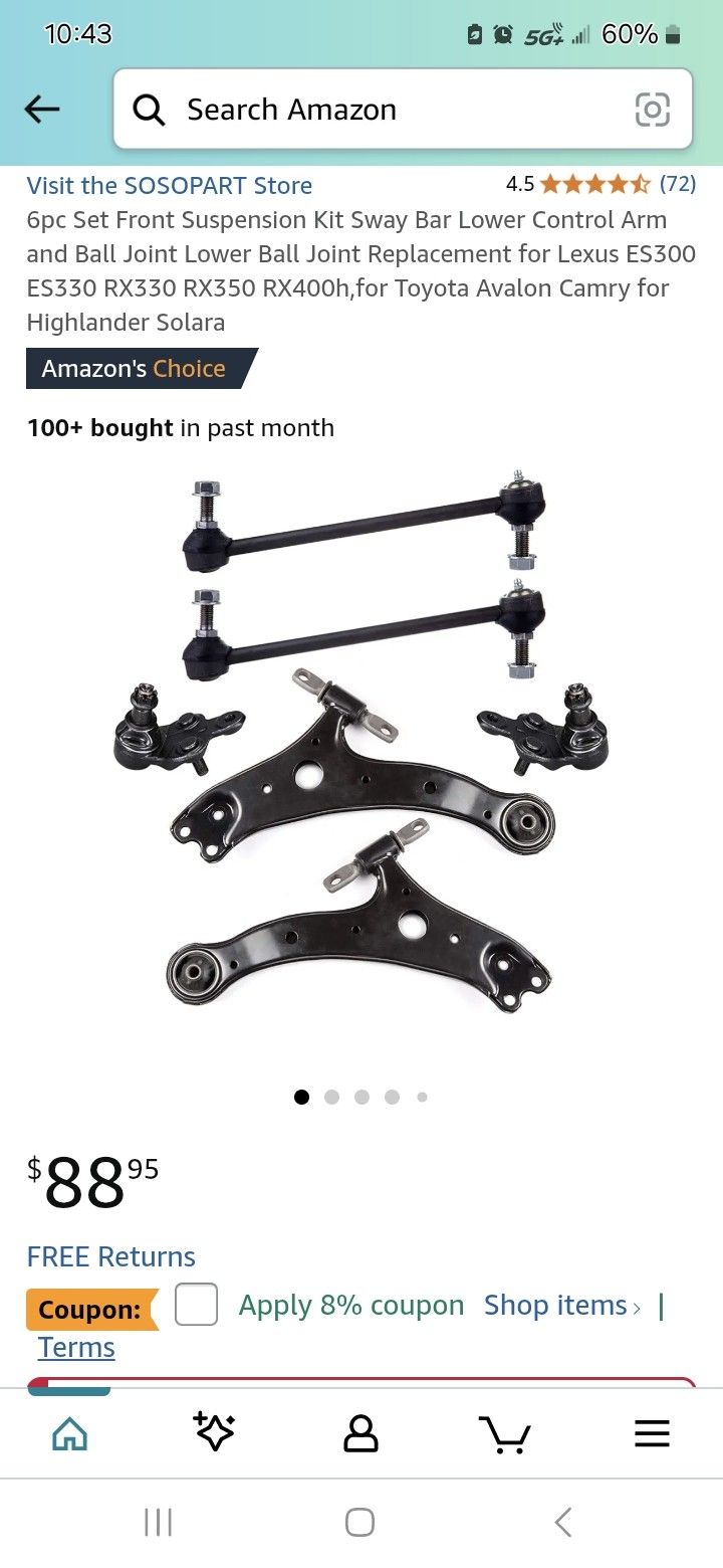 Right 3 Pcs Suspension Toyota Lexus New In Box