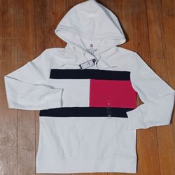 NEW Tommy Hilfiger Men's Size Xsmall White Hoodie Flag Logo