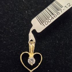 Small Diamond Heart Charm 