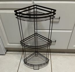 3 Tier Corner Shelf: 13.5”W x 10” D x 27.5”H