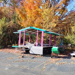 Fruit/Vegetable Cart With Trailer And Shelves 