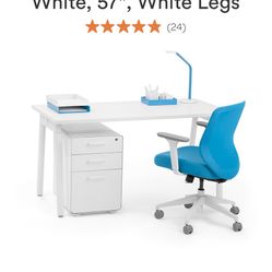 White Office Computer Desk - Poppin - 57”