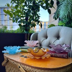 Vintage Glass Dessert Bowls - Set Of 4