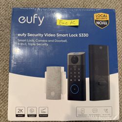 Brand New Sealed eufy Security Video Smart Lock S330, 3-in-1 Camera+Doorbell+Fingerprint Keyless Entry Door Lock, Smart Built-in Wi-Fi Deadbolt