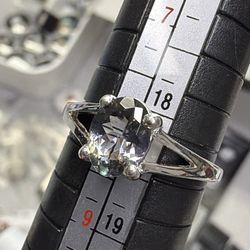 Size 8 unheated tanzanite 925 sterling silver