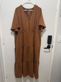 Natural brown, plus size dress