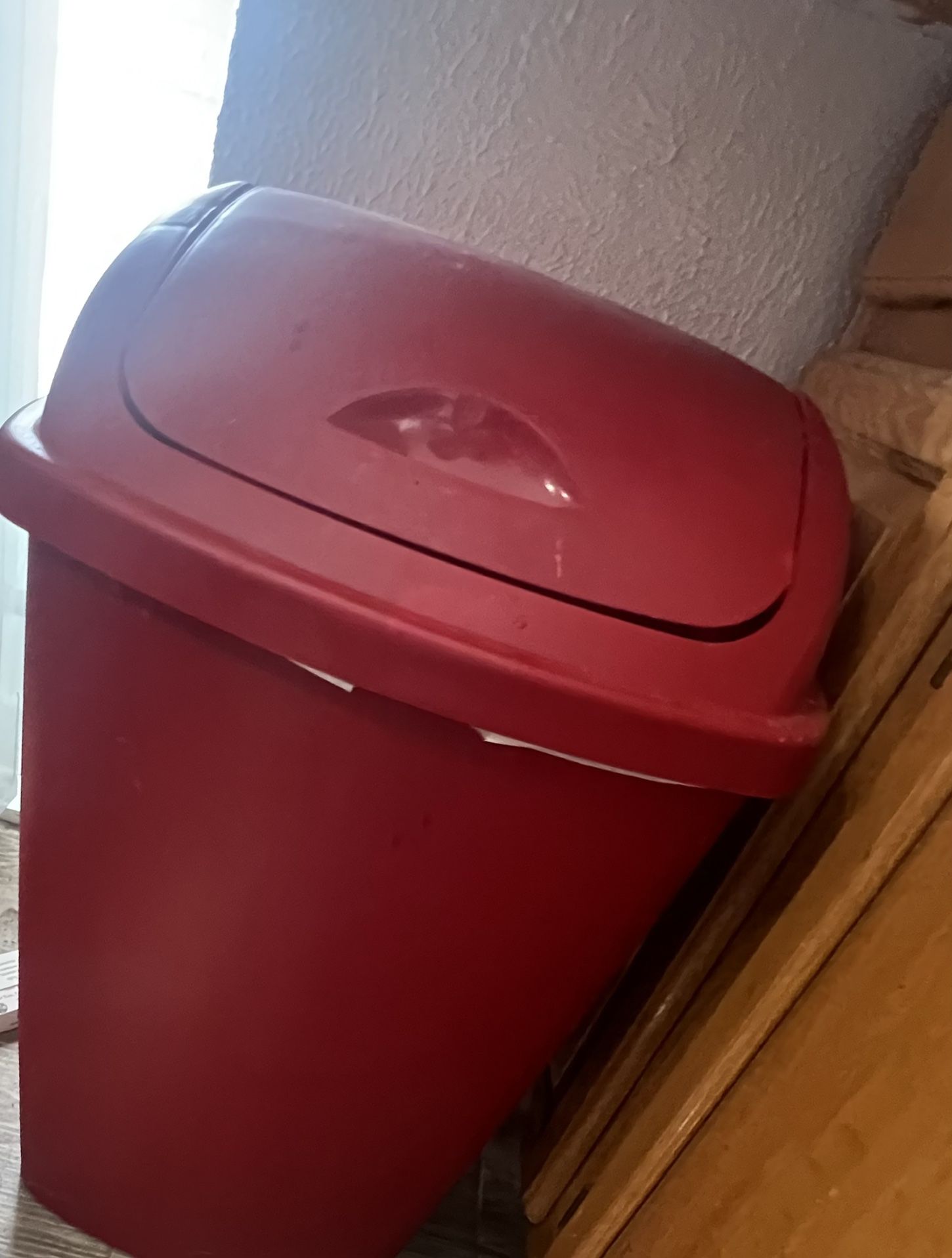 Red Kitchen Tall Trash Can