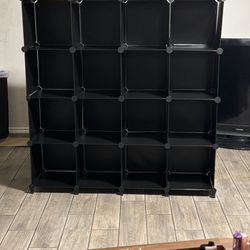 NEW 16 Cube Storage Organizer – Black Modular Closet Shelf