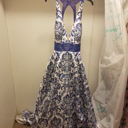 Blue And White Floral Dress