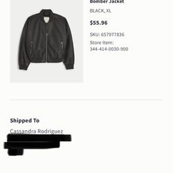 hollister leather bomber jacket