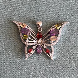 Multi Gemstones and Cubic Zirconia Pendant 