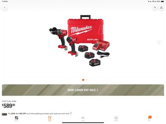 Milwaukee M18 FUEL 2-Tool Combo Kit. New. 2 5.0 my and 1 6.0 HD battery  $500 obo trades of similar value accepted