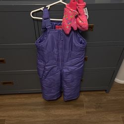 London Fog Toddler Girl Snow Suit Size 2T And Mittens
