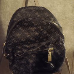 Guess Leather Emblem Backpack 