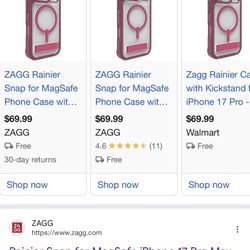 ZAGG Rainier Case with Kickstand for iPhone 17 Pro - Red Black Cherry. 