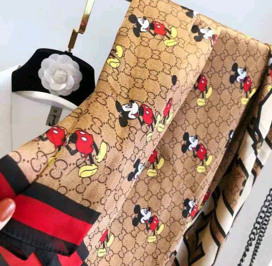 Mickey Mouse Gucci Scarf 100% Silk Scarf 