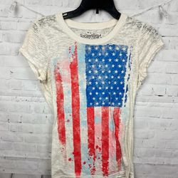 Girl's American Flag Tshirt Size Large 