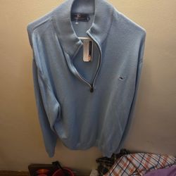 Brand New Men Vineyard Vines Quarter Zipup Sweater Size Xl