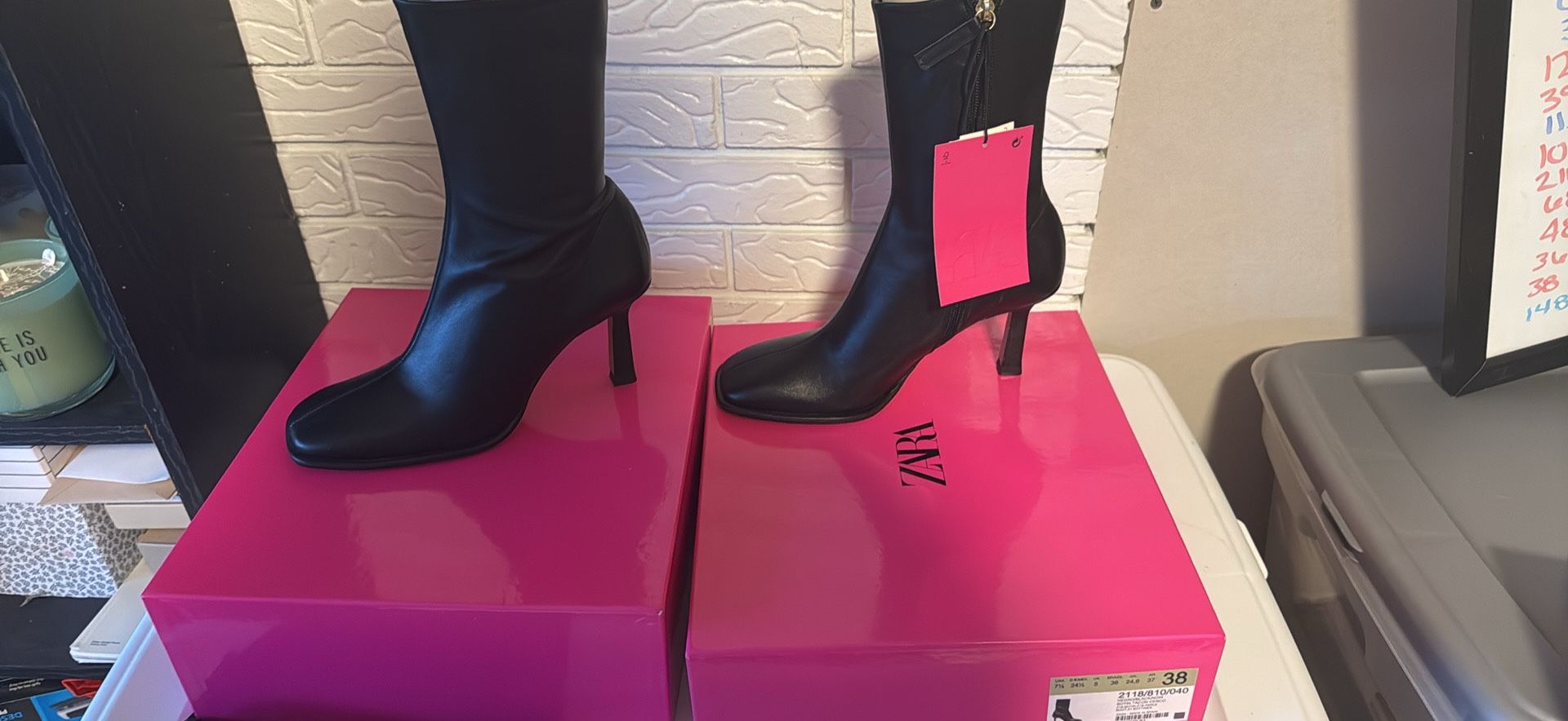 Brand new inbox, women, genuine leather boots by Zara size 7.5