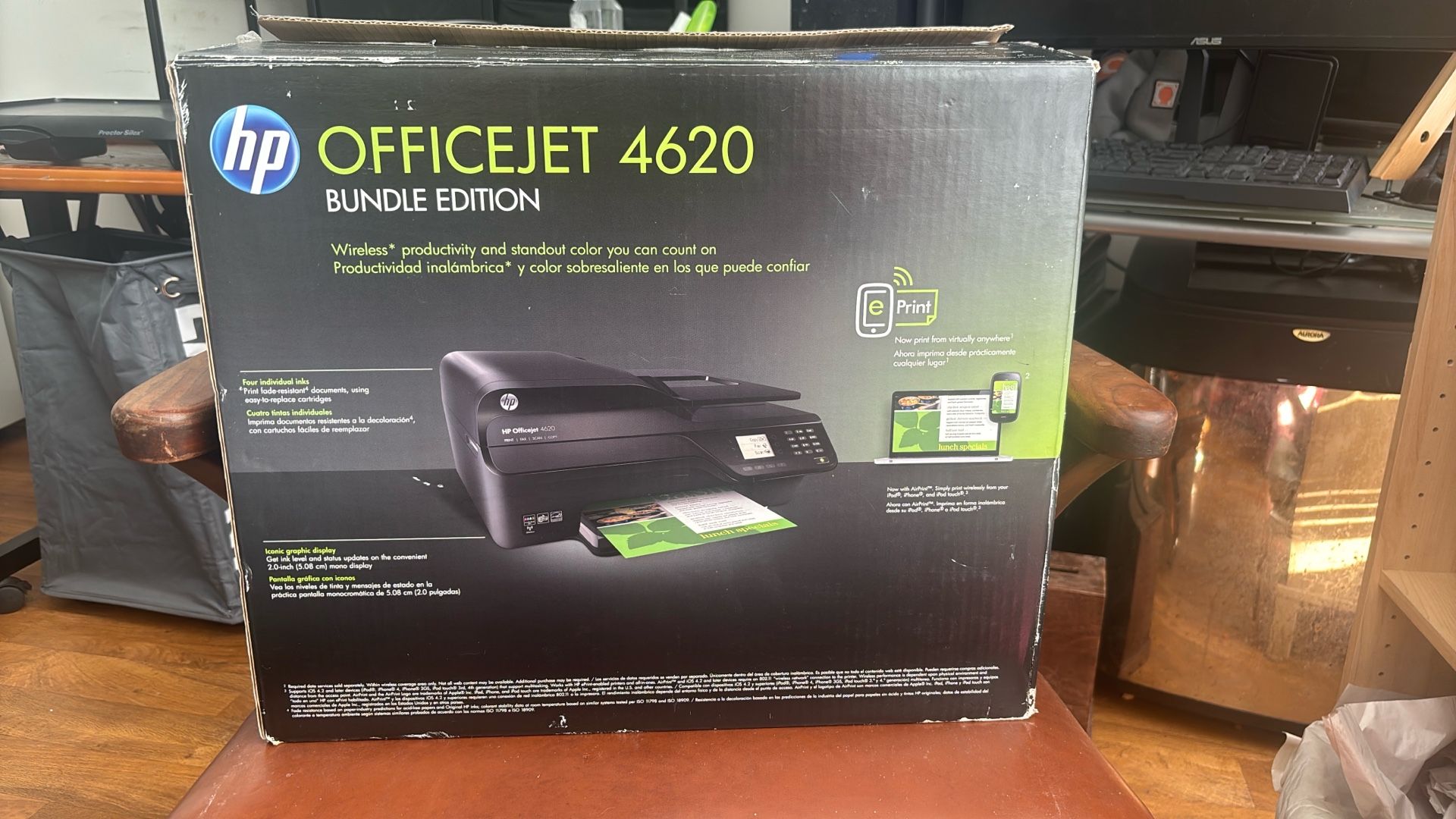 (NEW - Open Box) HP Office Jet 4620 BUNDLE EDITION AIO Print, Fax, Copy, Scan Inkjet Printer