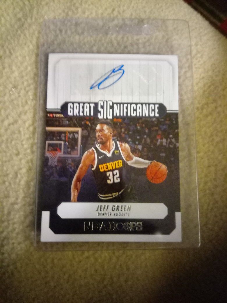 2022-23 Jeff Green #GS-JFG Auto  Great Significance