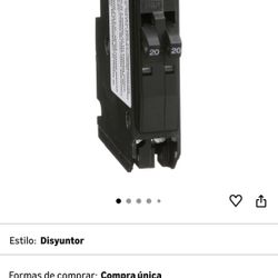 Square D - Miniature tandem circuit breaker, QO, 2 x 1-pole at 20A, 120/240VAC, 10kA, plug-in mounting, clamshell packaging - QO2020C