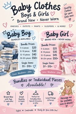 All Size baby boy and baby girl clothes