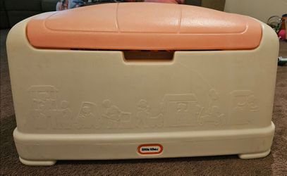Pink and White Large Vintage Little Tikes Toybox FILLED with toys