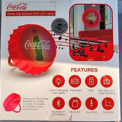 coca-cola bottle cap bluetooth speaker and radio