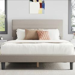 NEW - Queen Bed Size With Upholstered Headboard