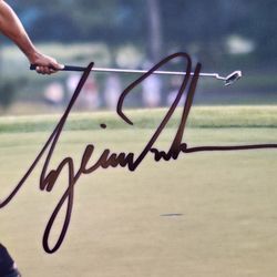 Tiger Woods Signed 8x10 Photo – Iconic Celebration Pose PGA Golf Autograph w/ COA