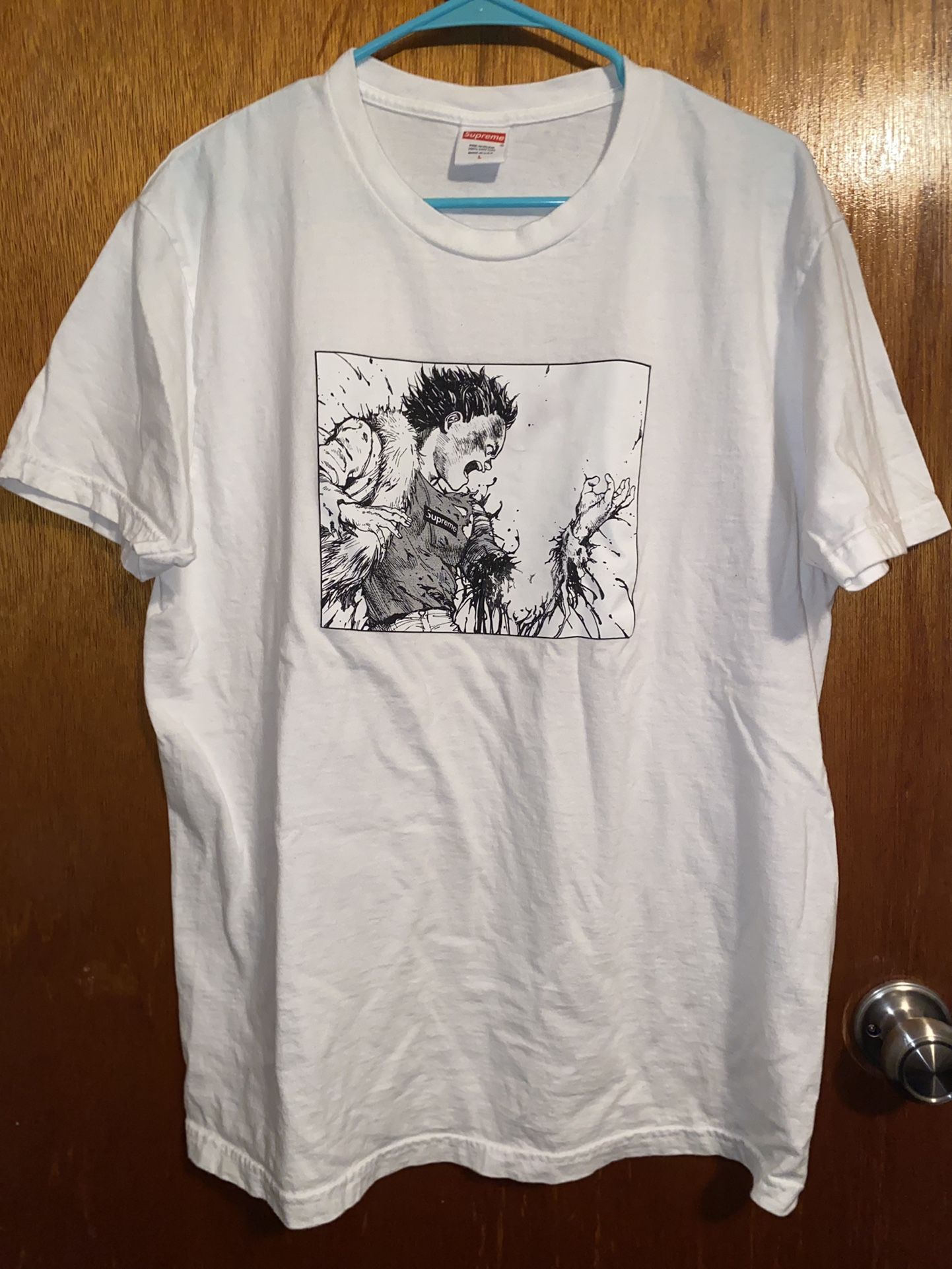 2017 FW17 SUPREME AKIRA ARM TEE SHIRT ANIME BOX LOGO WHITE BLACK LARGE