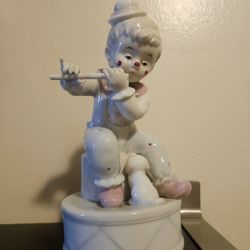 vintage porcelain clown music box,